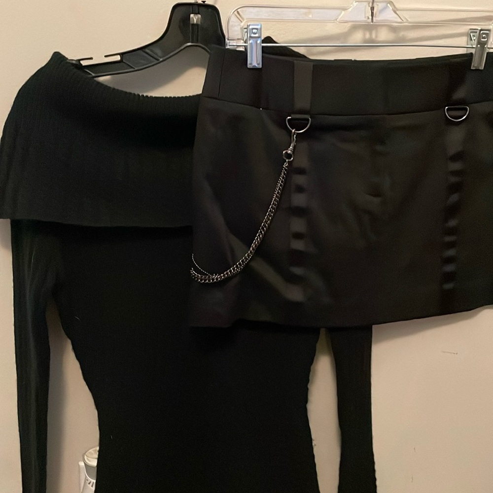 Mini skirt and sweater set